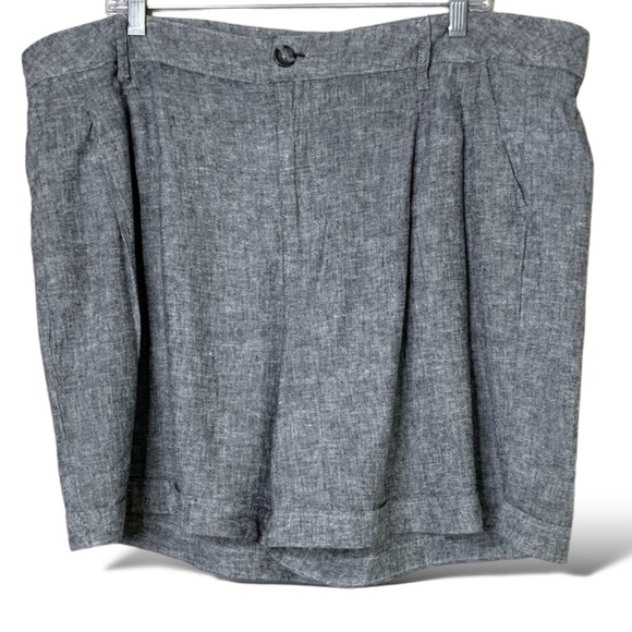 IN EVERY STORY Linen Blend 6” Pleated Shorts w/ Side Pockets; Belt Loops Sz 20 - Picture 1 of 10